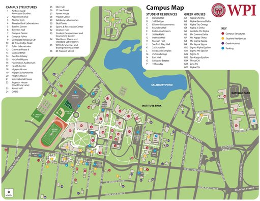 WPI campus map